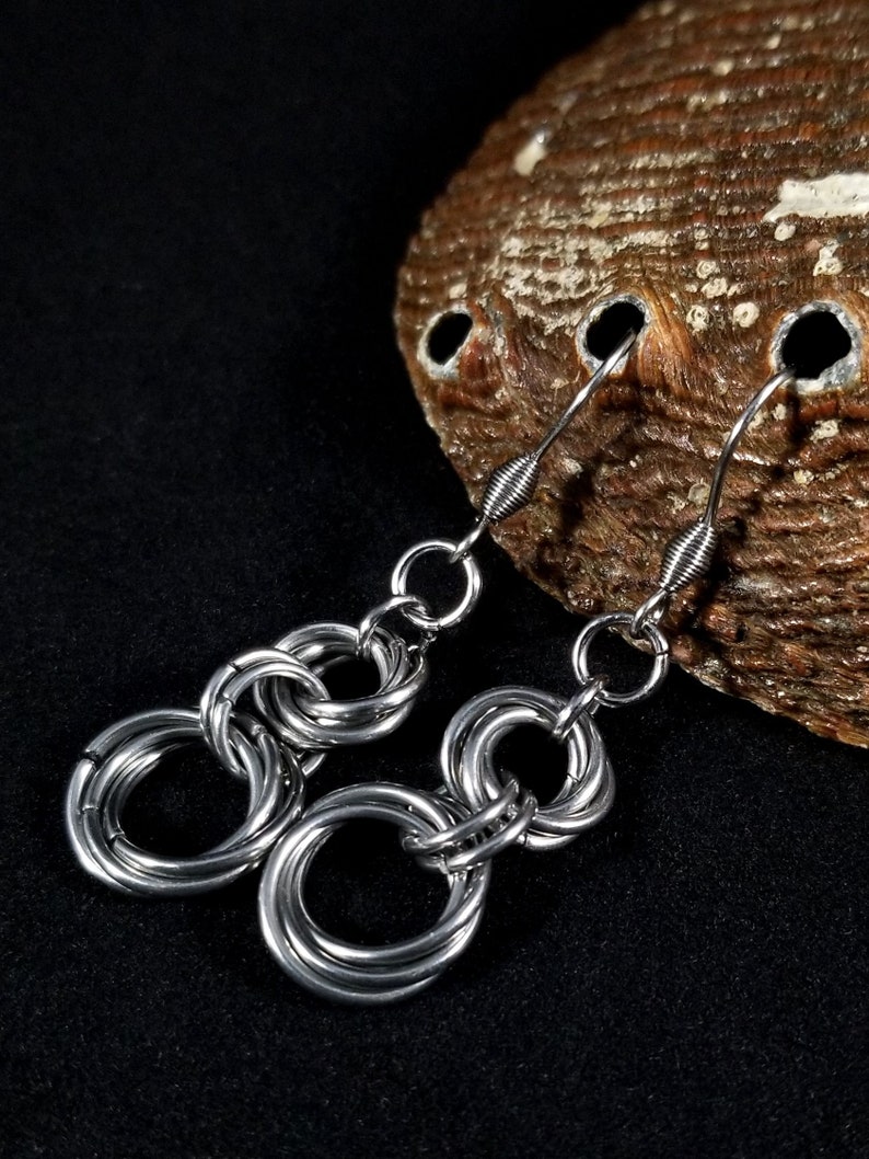 Chainmaille Earrings Stainless Steel Earrings Hypoallergenic Etsy