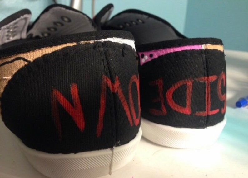 Women's Stranger Things Canvas Shoes painted shoes hand | Etsy