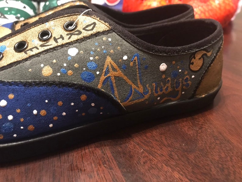 Hand Painted Ravenclaw Harry Potter Lace Up Canvas Shoes