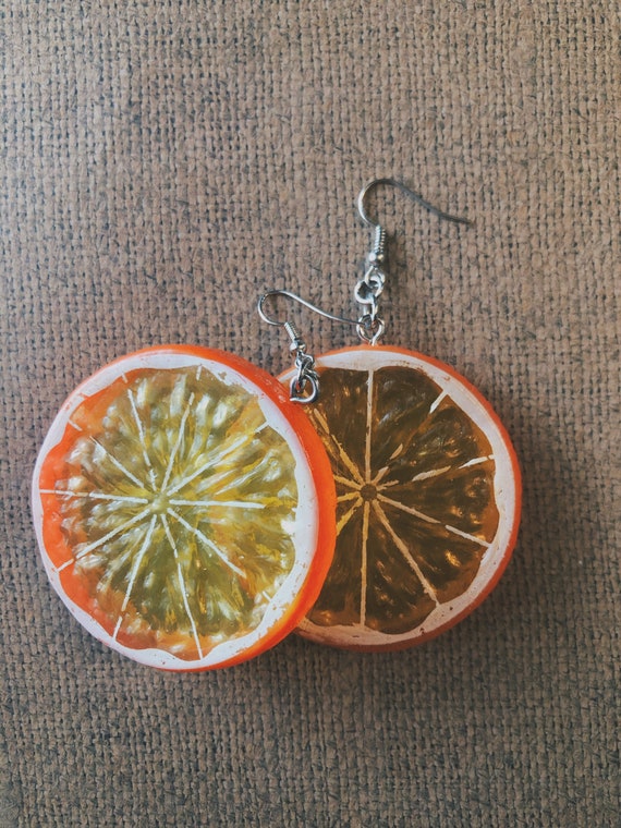 Orange Slice Earrings kitschy Earrings Kitsch Earrings