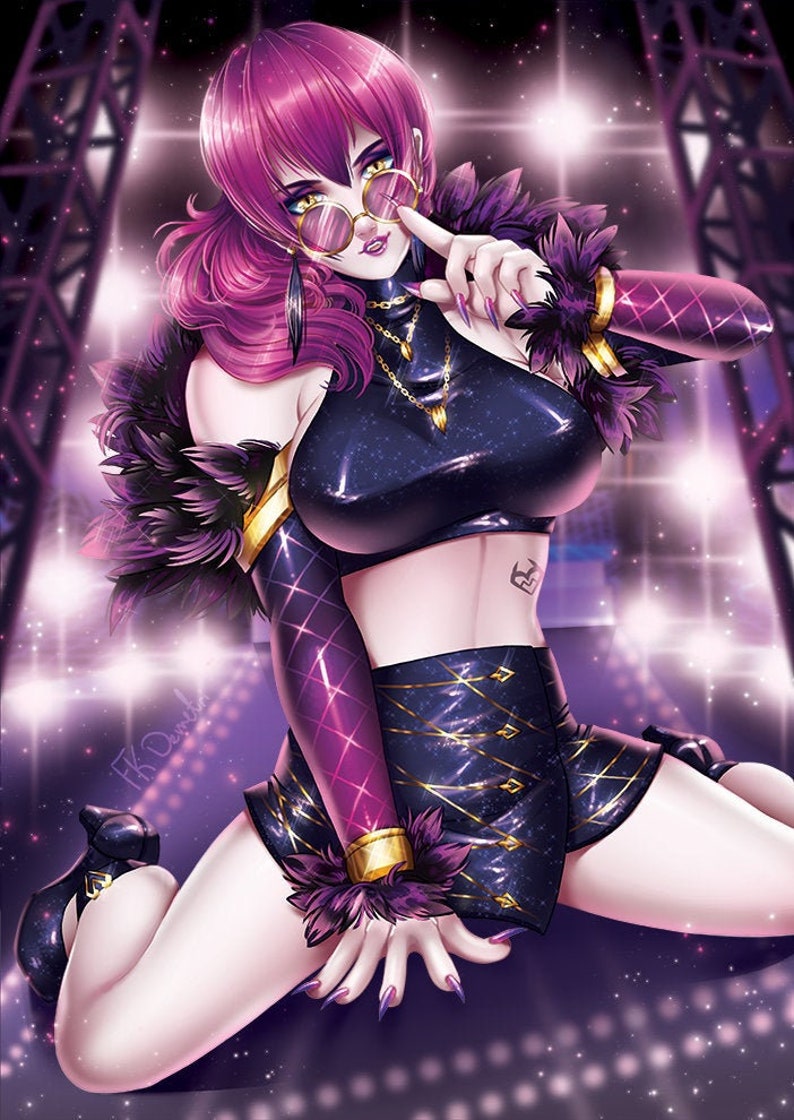 K/DA Evelyn A3 size poster League of Legends Succubus sexy