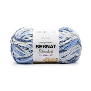Bernat Blanket Tie Dye-ish Yarn - BLUE SKIES - 10.5oz/300g/220yd