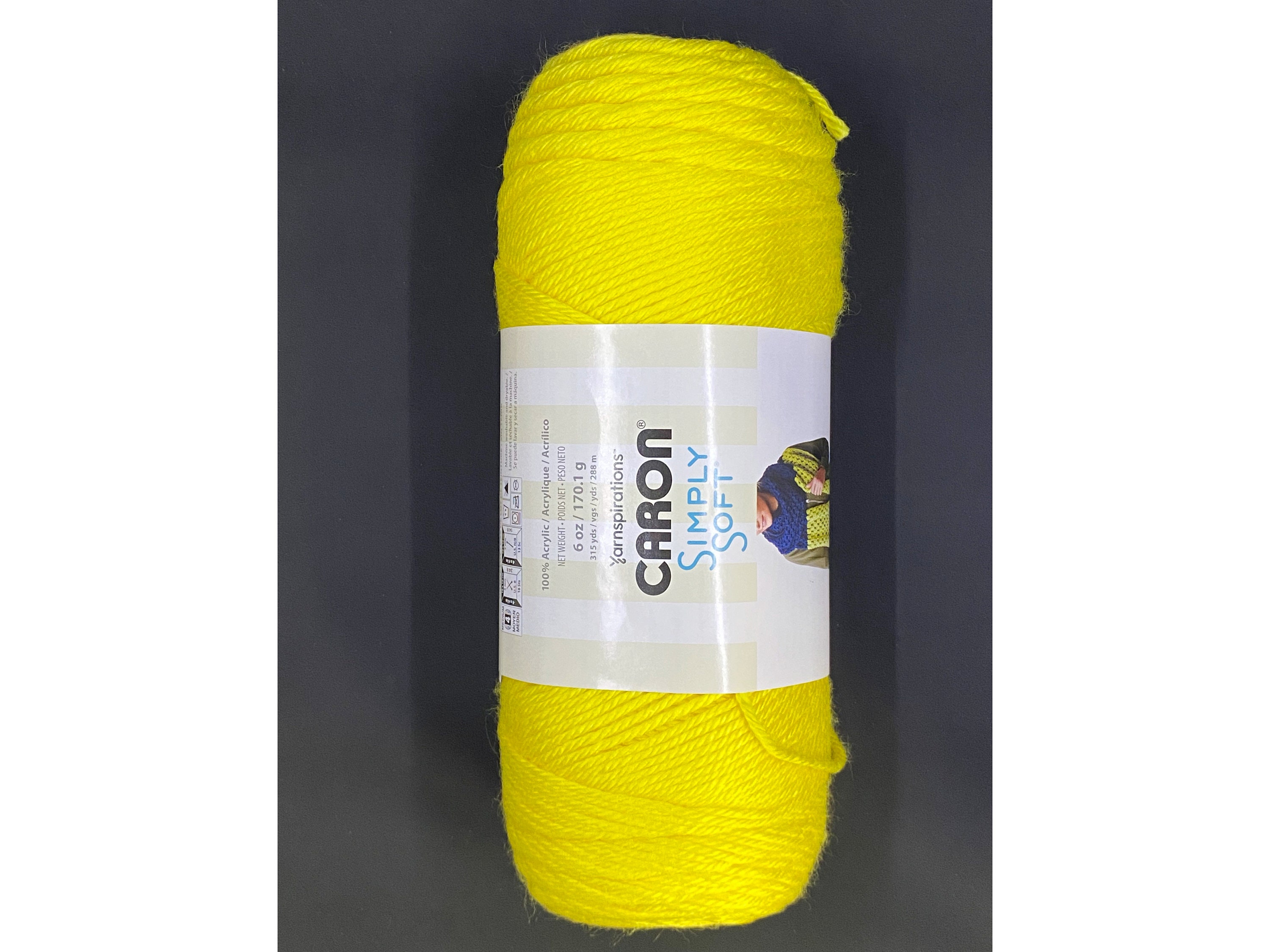 Caron Simply Soft Brites Yarn SUPER DUPER YELLOW 6 Oz/170.1 G/ 315 Yds -  Etsy