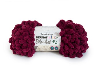 Puede incluir: Un ovillo de hilo Bernat Alize Blanket-EZ de color burdeos oscuro. El hilo es 100% poliéster y pesa 180 g (6,4 oz). El hilo está diseñado para hacer mantas.