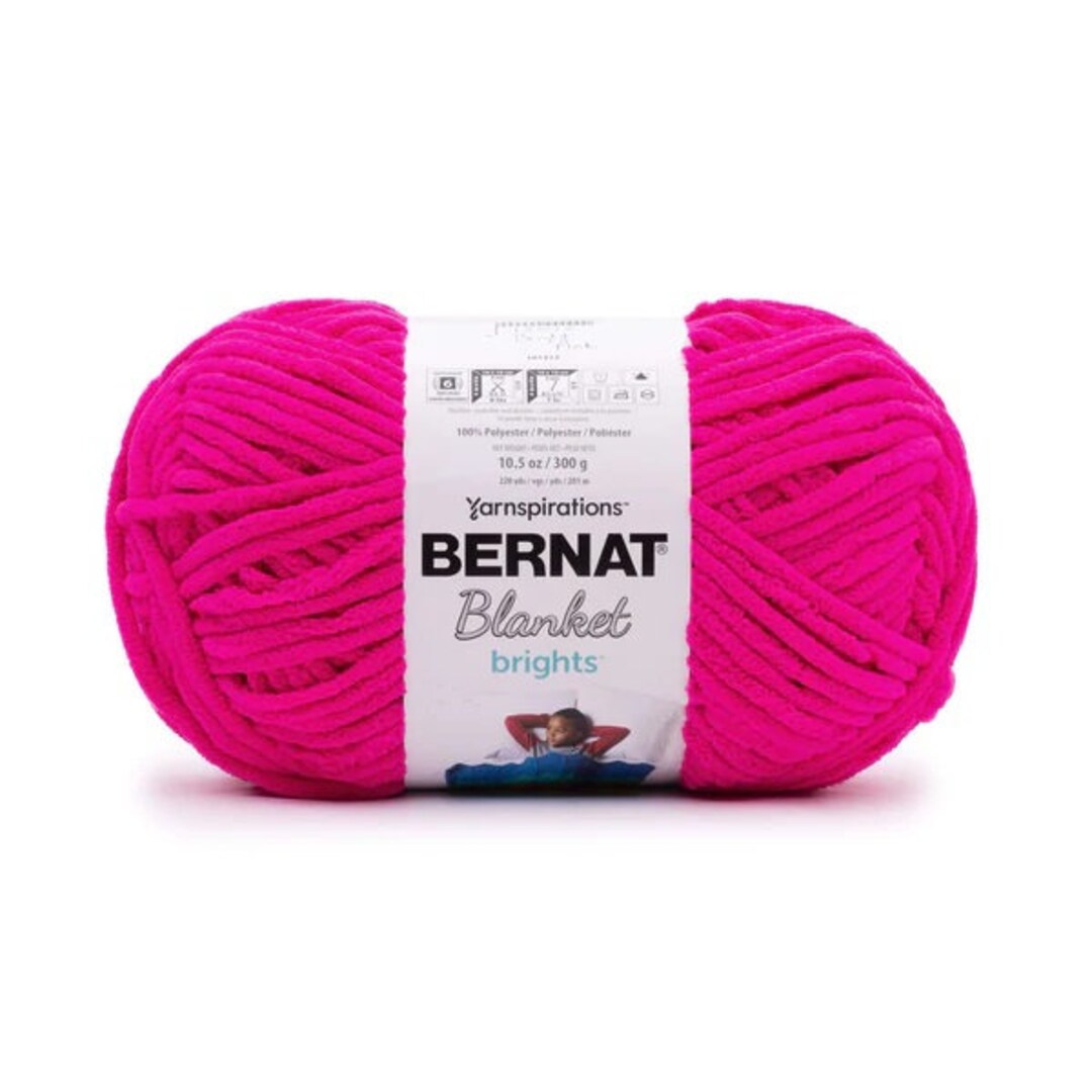 Bernat Blanket Brights Yarn BRIGHT PINK 10.5oz/300g/220yd Etsy