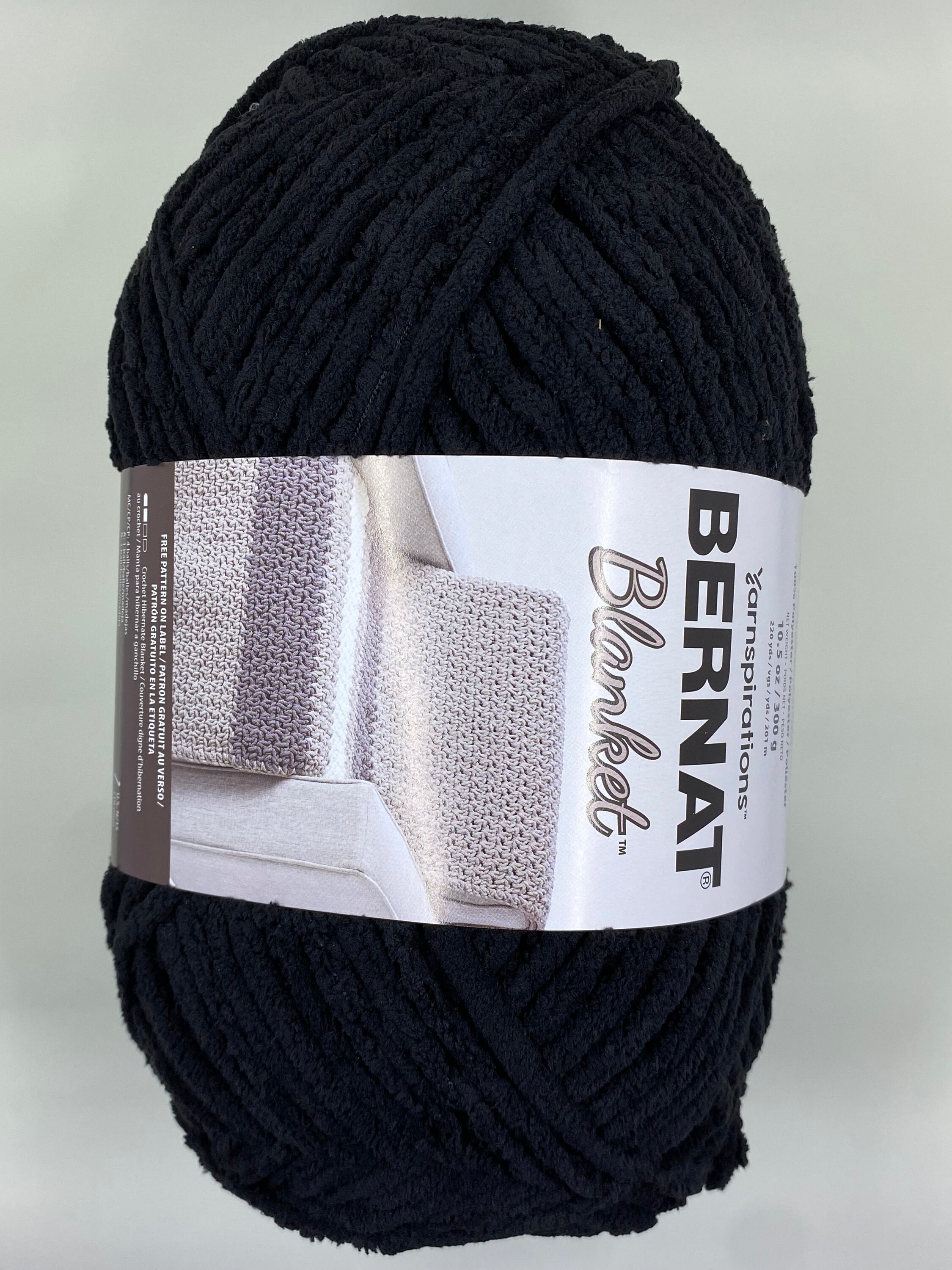 Bernat Blanket Coal Yarn - 2 Pack of 300g/10.5oz - Polyester - 6 Super  Bulky - 220 Yards - Knitting/Crochet