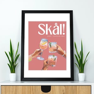 Skål Cheers Print, Bar Cart Art, Poster für Bar, Küchenwandkunst, Glasses Cheers Print, Vintage Drinking Print, Kunst für Bar, Bar Art Decor