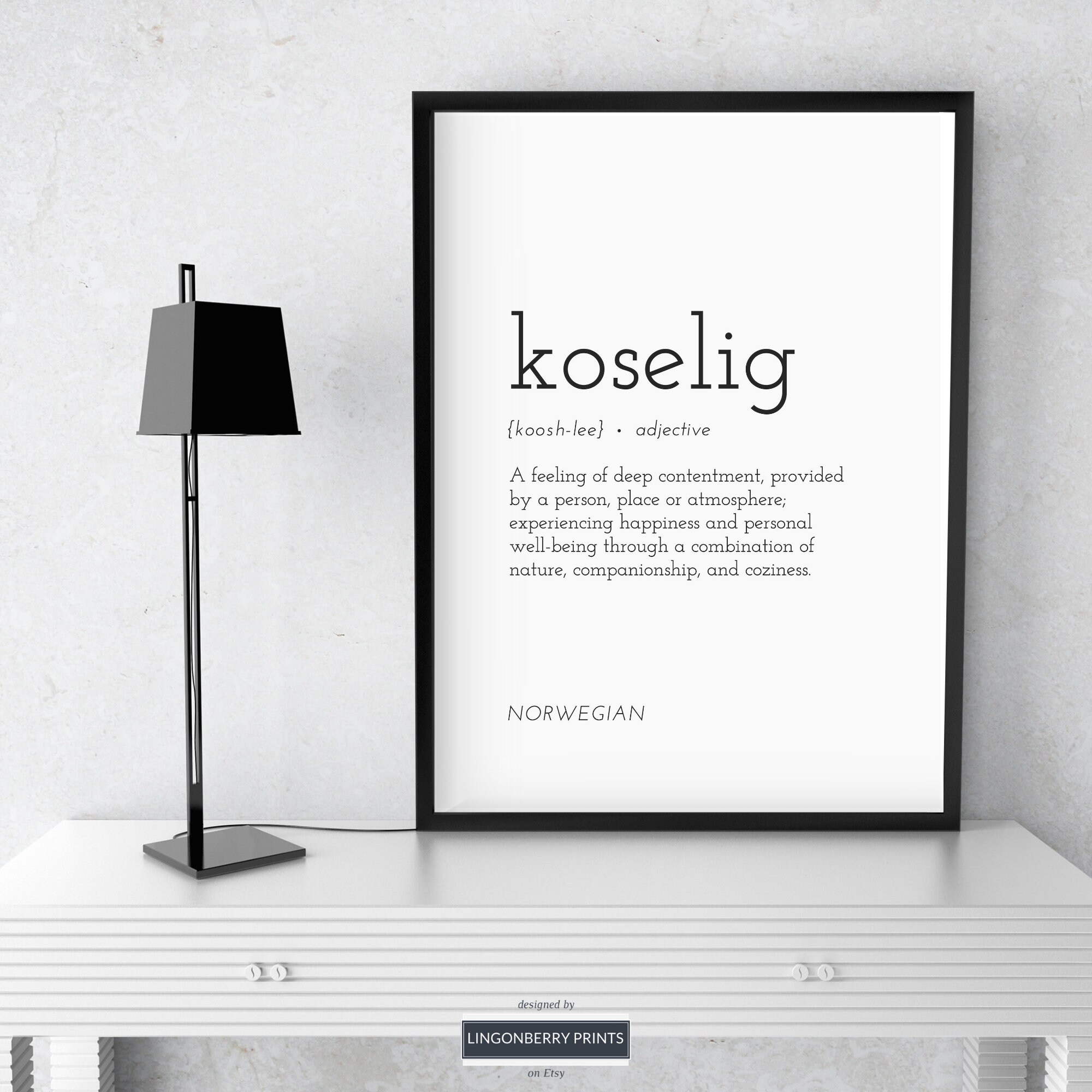 Koselig Definition Print Digital Download Cozy Cosy Word Etsy