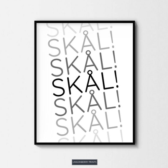 Skal Cheers Print Digital Download Swedish Etsy