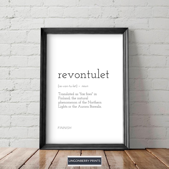 Revontulet Definition Print - Digital Download - Finnish