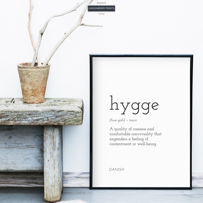 Hygge Definition Print Danish Swedish Scandinavian Nordic Etsy
