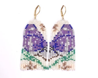 Butterfly Fringe Earrings: Miyuki Seed Bead Statement Jewelry