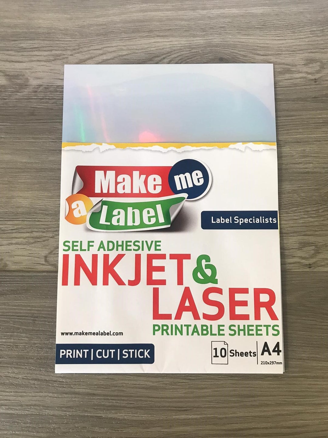 A4 Premium HOLOGRAPHIC Self Adhesive INKJET and LASER Printable Vinyl ...