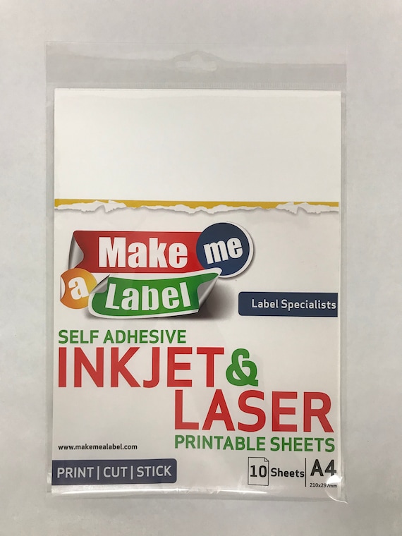 A4 SATIN White Self Adhesive Inkjet Laser Printable PP Vinyl Sticker 