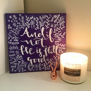 Custom Hand Painted Square Canvas //Scripture Painting