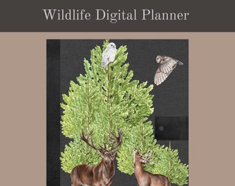 Sunday-Start Rustic Wildlife Digital Planner For Use With Goodnotes Or Noteshelf