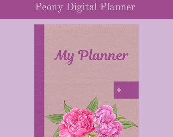Sunday-Start Peony Digital Planner For Use With Goodnotes Or Noteshelf App