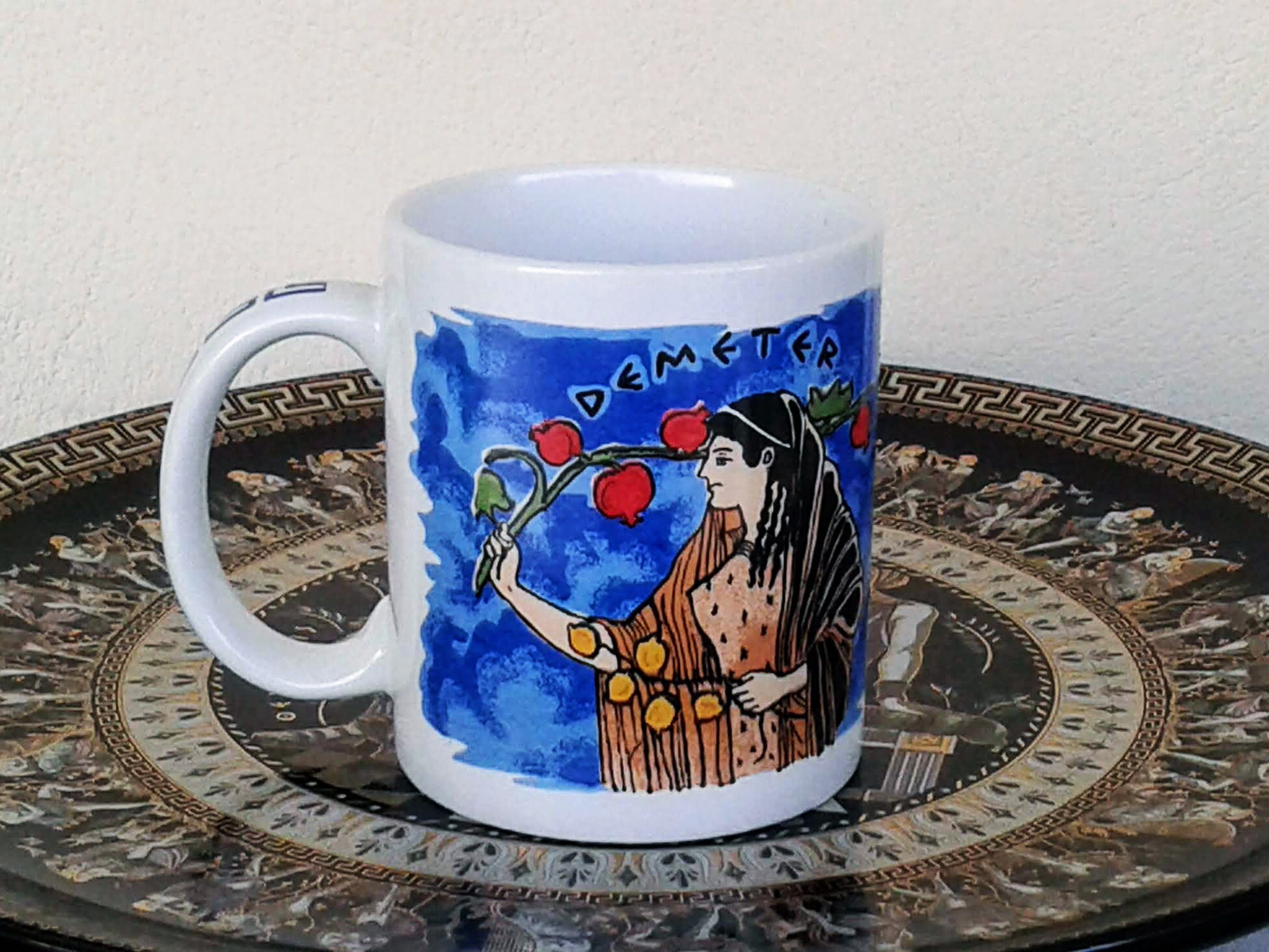 Ceramic Mug, Demeter Ancient Greek Goddess (stoneware, tea cups, coffee mugs, pottery)