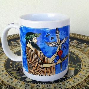 Ceramic Mug, Zeus Ancient Greek God (stoneware, tea cups, coffee mugs, pottery)