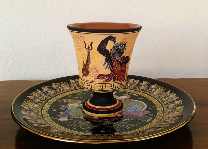 Pythagoras Coppa Del Malocchio - Tazza Di Pitagora In Ceramica - Nave Trireme, Set Da 2