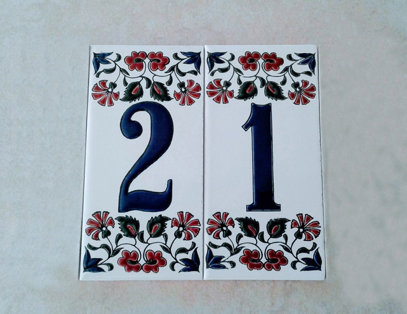 House Numbers / Letters Ceramic Art Tiles Handmade Hand Etsy