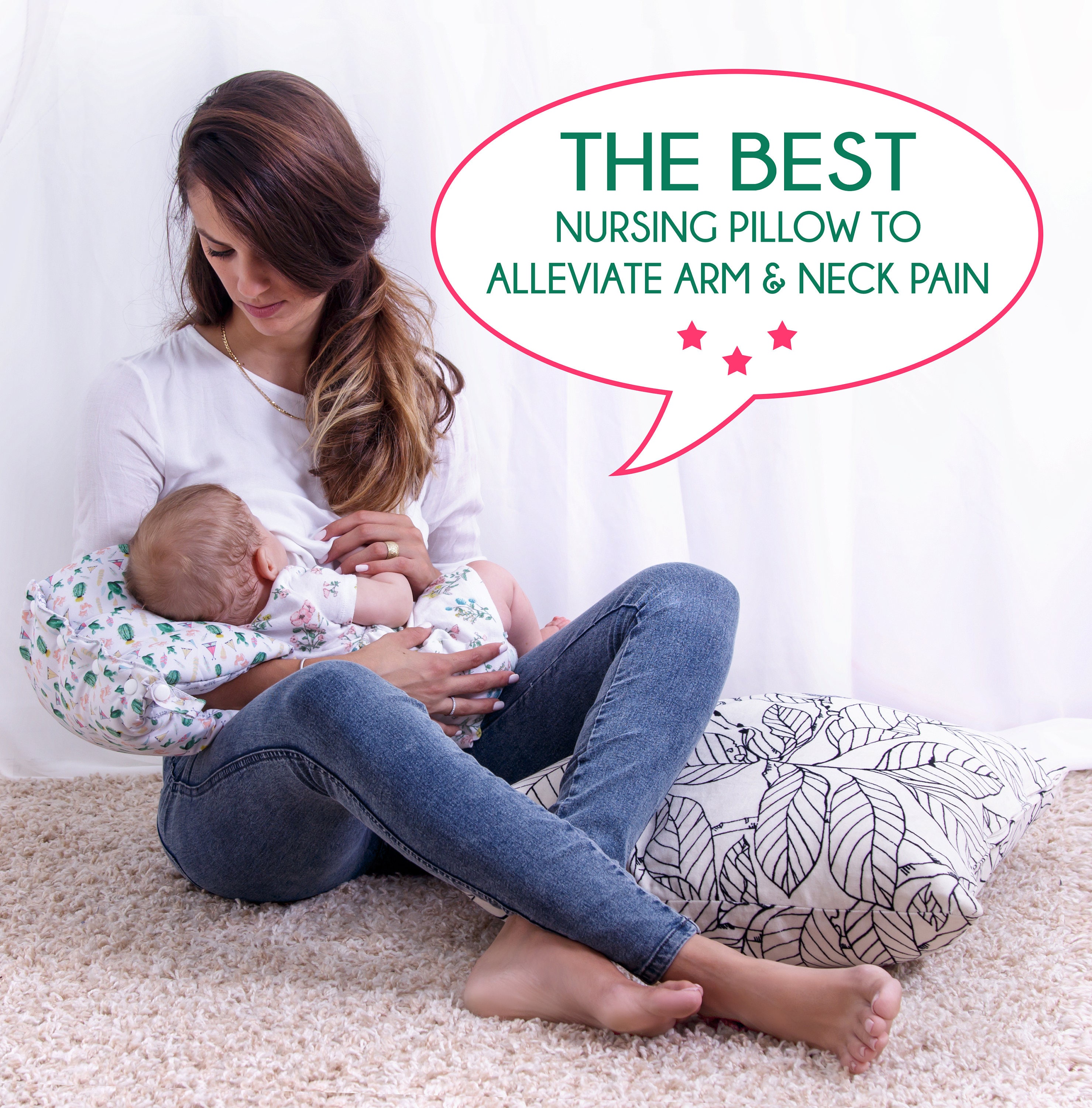 Fellow Pillow Slip on Arm Nursing Pillow Travel Friendly Cushion Soft