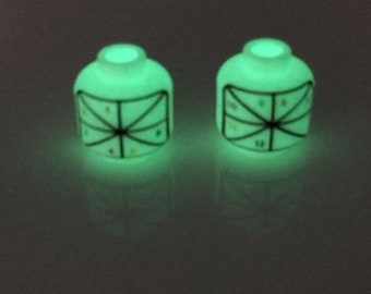 LEGO qui brille dans le Dark Factory Test imprimer figurine tête (alignement de l’imprimante) Prototype Rare gratuite expédition US