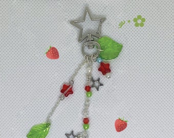 Strawberry Leaf Keychain
