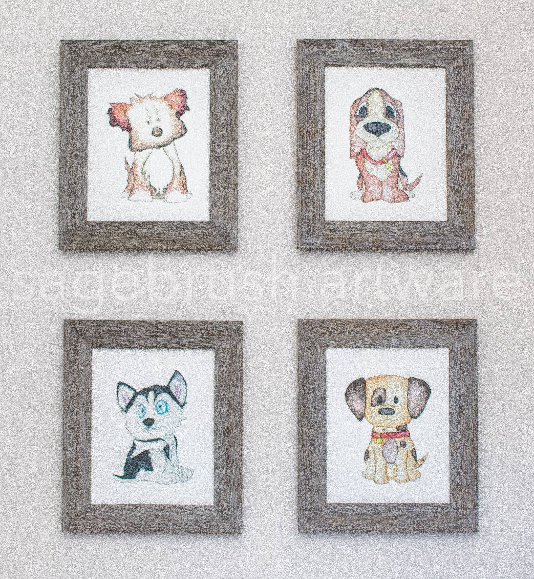 Brown Mutt Puppy Nursery Print Personalizado Baby Art Gift - Etsy España