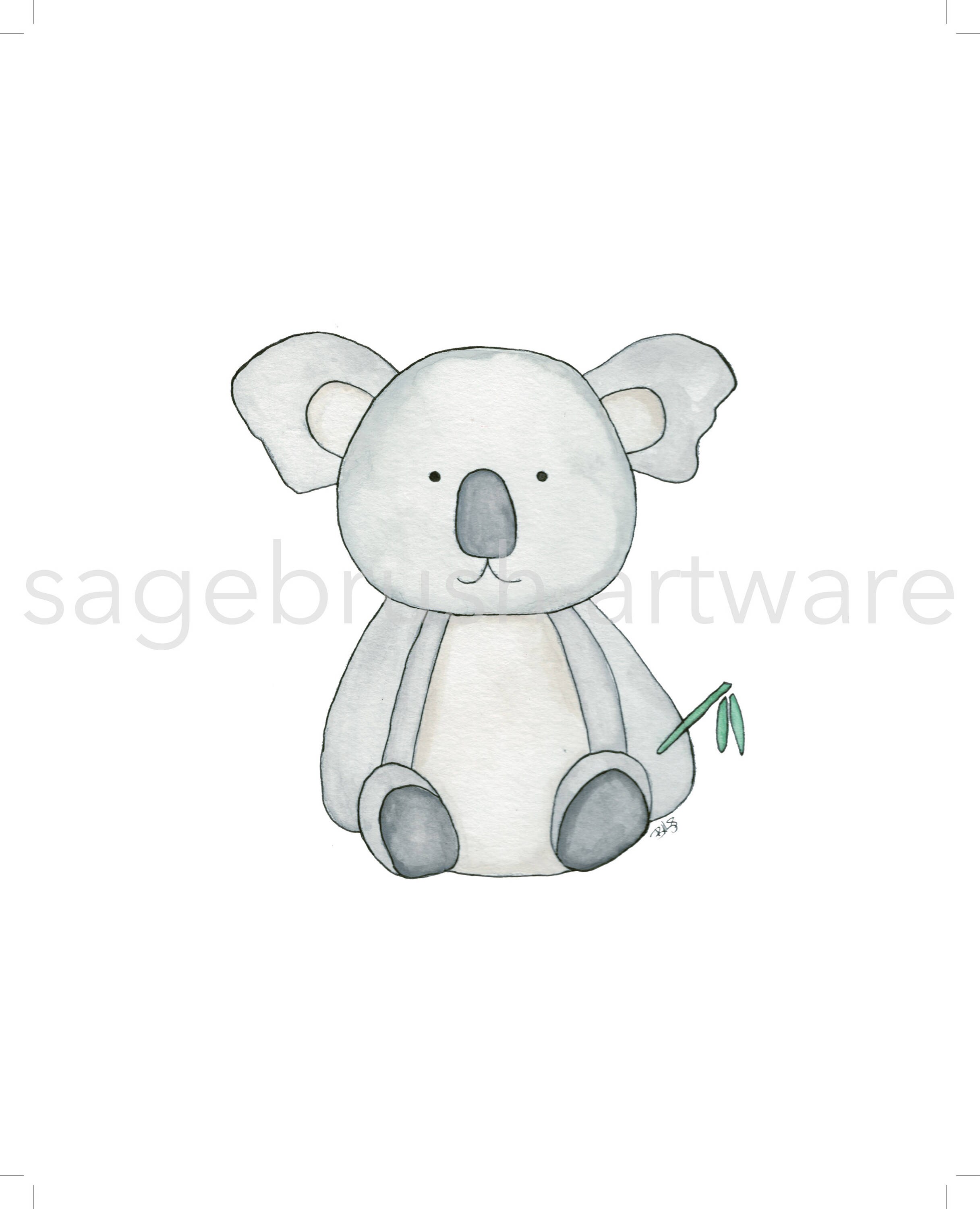 Koala Nursery Print Personalized Baby Art Gift Animal Etsy UK