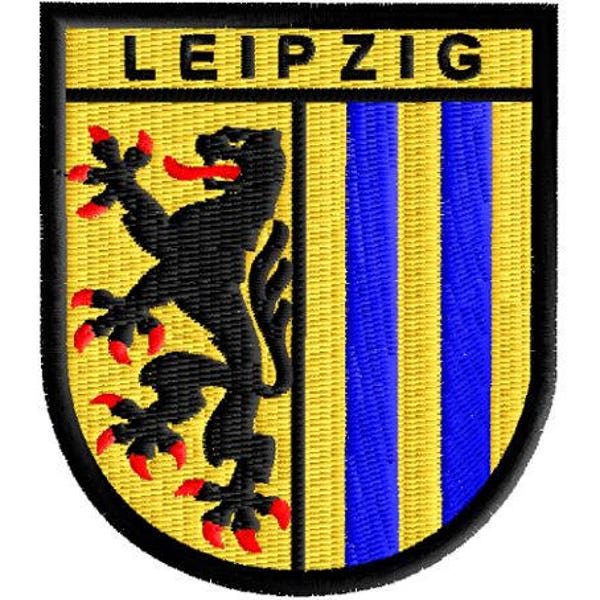 Leipzig embroidered iron-on patch, Leipzig Deutcland patch