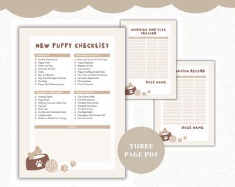 New Puppy Checklist PDF | Puppy Essentials Printable | Digital Download for Dog Owners | Vaccination & Flea Tracker | Puppy Care Planner A4