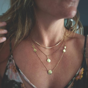 Minimal, Light, Single Hammered Brass Charm Necklace (Necklaces are sold separately)