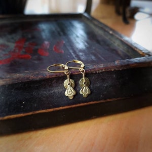 Lightweight Raw Brass Charms - Everyday Elegance in Handmade Hammered Brass Earrings