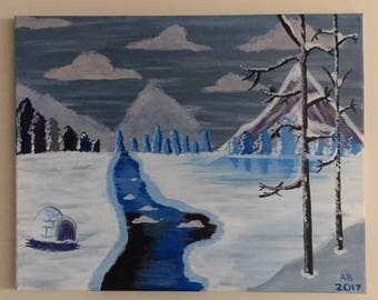 Winter Scene Canvas Painting