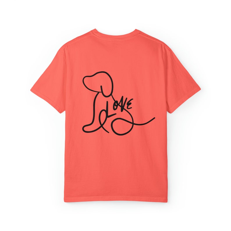 Rescue Dog Mom T-Shirt by Comfort Colors Bright Salmon