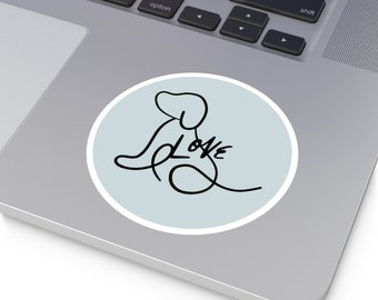 DogLove Blue Round Sticker