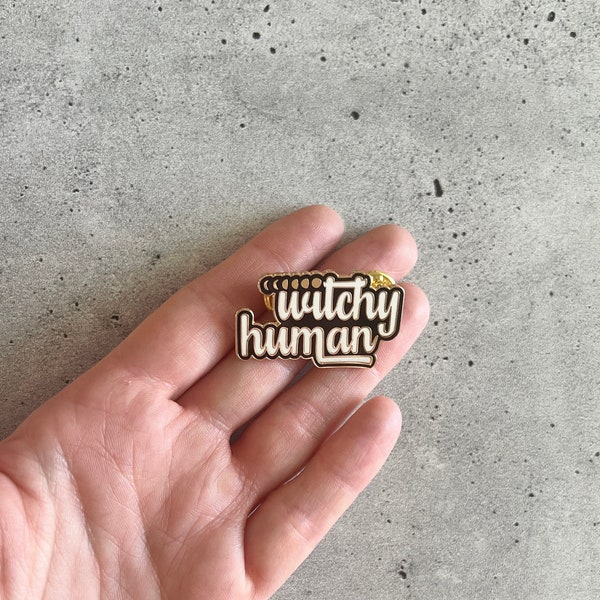 Witchy Human Moon Phases Enamel Pin for Queer and Nonbinary Witches