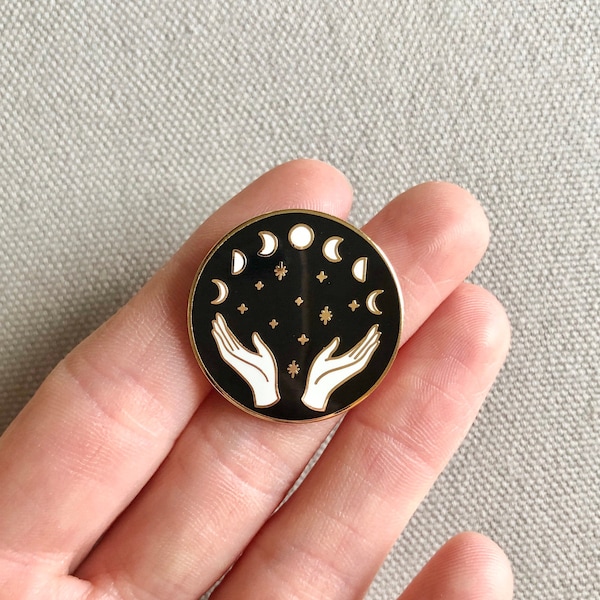Mystic Moon Witchy Lunar Phases Enamel Pin for Spirituality, Wellness, Gifts under 15