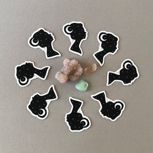 Cosmic Lady Witchy Moon Phases Vinyl Sticker Decal for Laptop, Water Bottle, Gifts Under 5