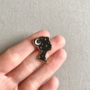Cosmic Lady Witchy Crescent Moon Enamel Pin