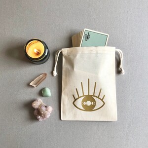 Witchy Moon Eye Kordelzug Beutel Tasche für Tarot Karten, Kristalle, Witchy Dinge