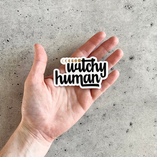 Witchy Human Moon Phases Vinyl Sticker for Queer and Nonbinary Witches