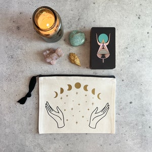 Moon Witch Zipper Pouch Bag for Tarot Cards, Crystals, Ritual Tools - Etsy