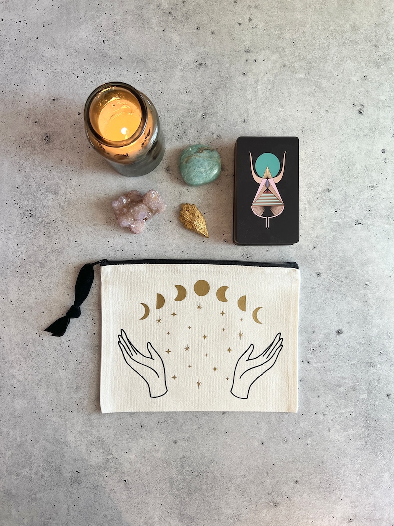 Moon Witch Zipper Pouch Bag for Tarot Cards, Crystals, Ritual Tools - Etsy