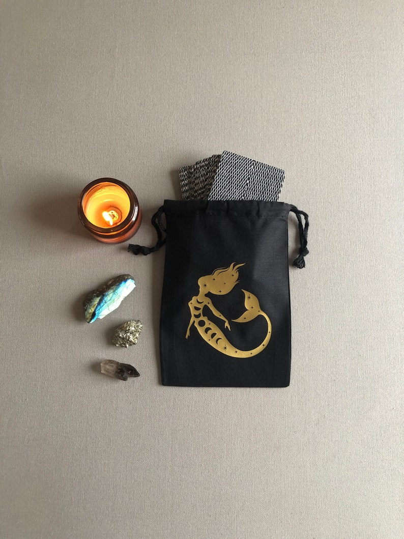 Cosmic Mermaid Drawstring Pouch Bag for Tarot Cards Crystals | Etsy