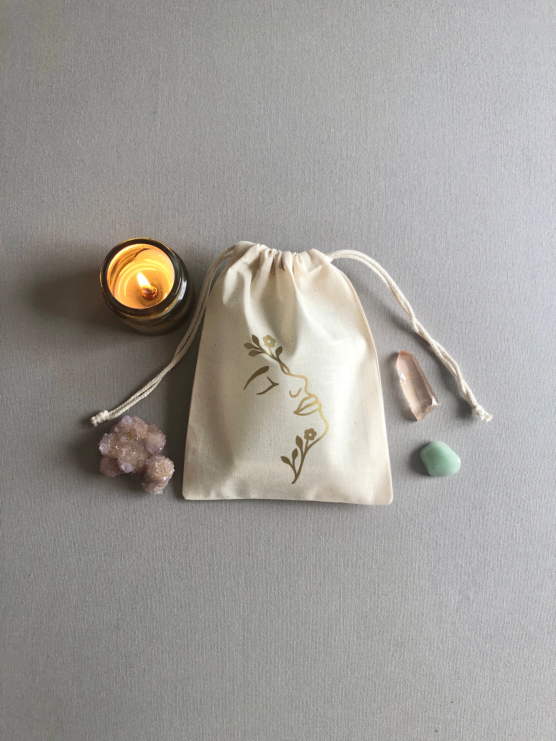 Flower Goddess Drawstring Pouch Bag for Tarot Cards and Crystals - Etsy