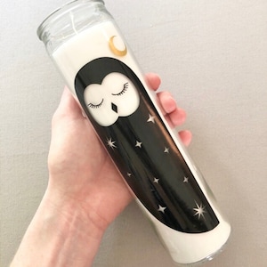 Cosmic Owl Prayer Candle for Ritual, Meditation, Altar, Sacred Space