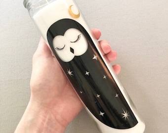 Cosmic Owl Prayer Candle for Ritual, Meditation, Altar, Sacred Space