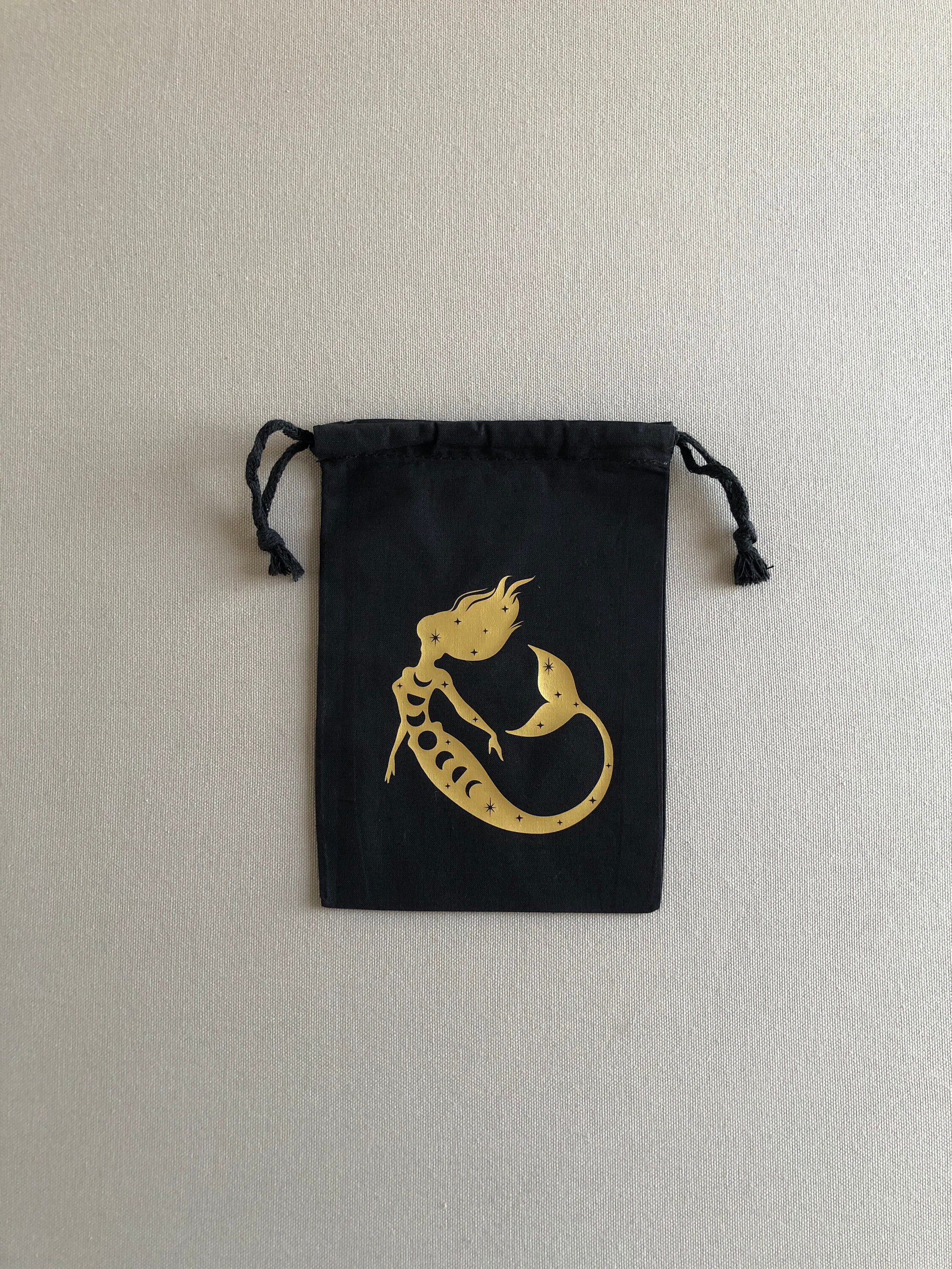 Cosmic Mermaid Drawstring Pouch Bag for Tarot Cards, Crystals, Witchy ...